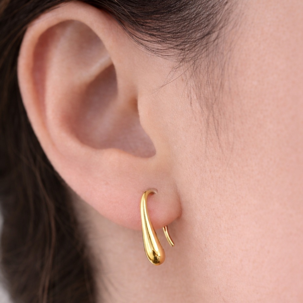 925 Elegant Gold tear drop Earrings